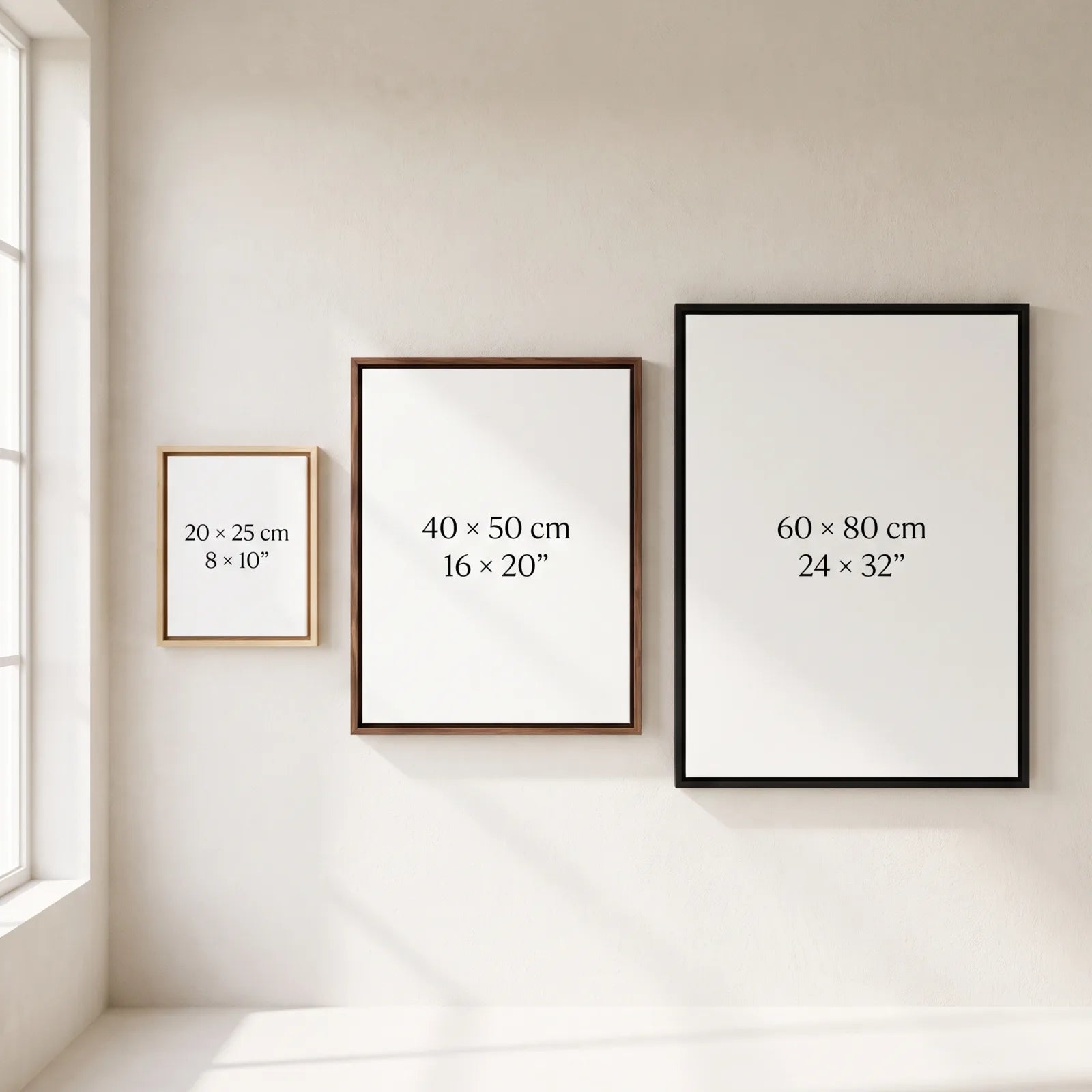 Portrait framed canvas size guide