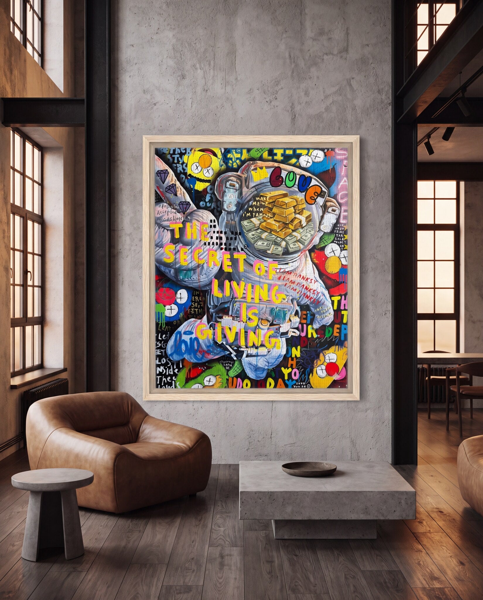 Street culture wall art in a premium interior