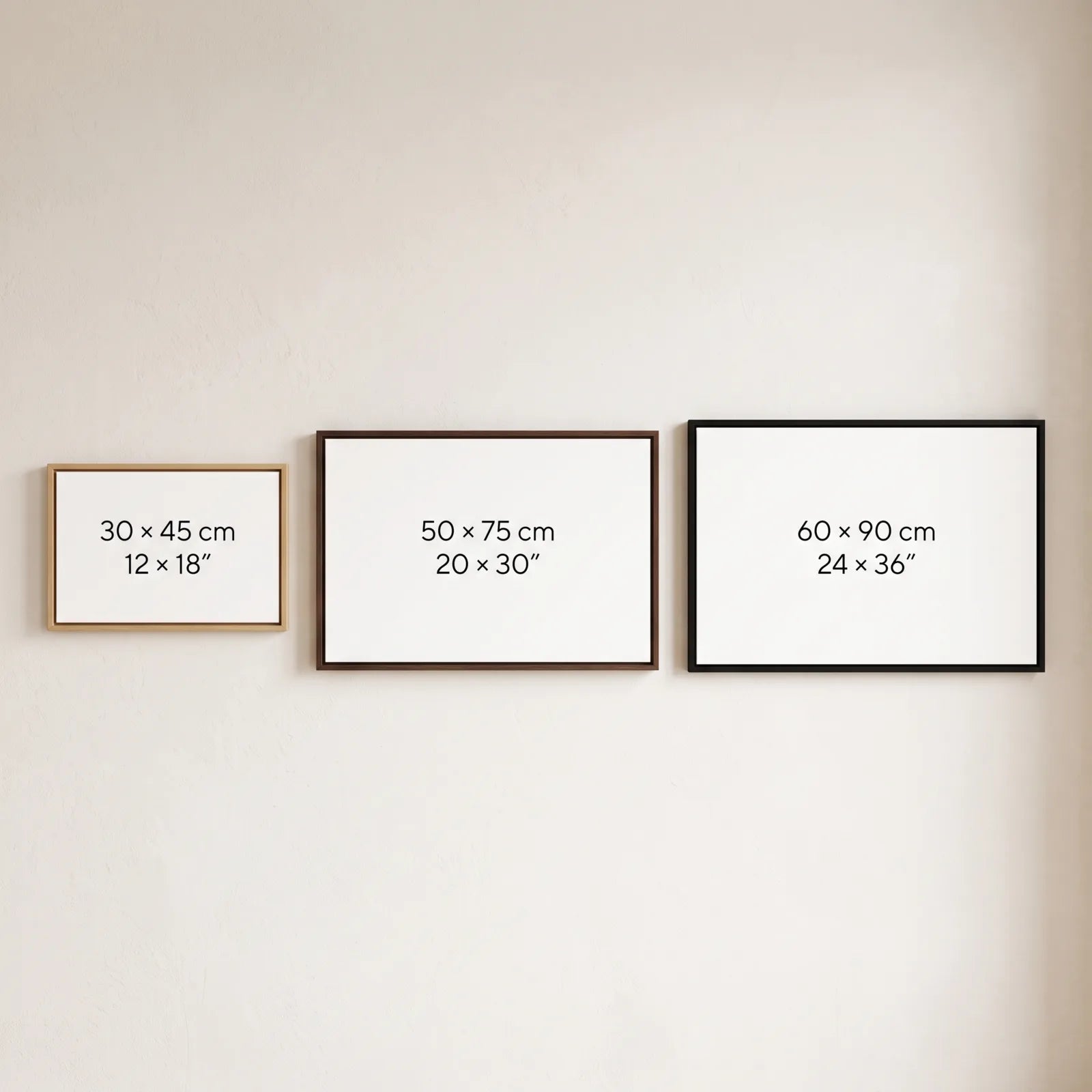 Landscape framed canvas size guide